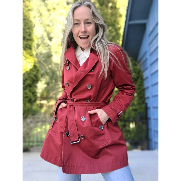 Burberry Jackets & Blazers - Burberry Brit Double Breasted Trench Coat Jacket 100% Cotton Sz US 8
